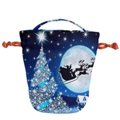 Merry Christmas Drawstring Bucket Bag by Sarkoni
