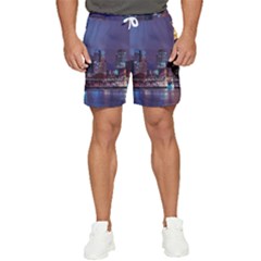 Frankfurt City Skyline Skyscraper Men s Runner Shorts by Sarkoni