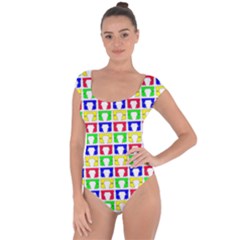 Colorful Seamless Pattern Short Sleeve Leotard  by Amaryn4rt