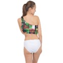 Paper Background Color Graphics Spliced Up Bikini Top  View2