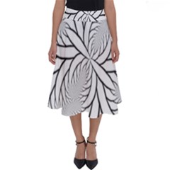 Fractal Symmetry Pattern Network Perfect Length Midi Skirt by Amaryn4rt