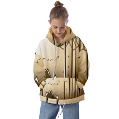 Landscape Trees Wallpaper Mountains Kids  Oversized Hoodie by Sarkoni