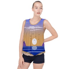 Vector Graphic Clipart Mountains Bubble Hem Chiffon Tank Top by Sarkoni