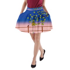 Vector Graphic Illustration Wallpaper A-line Pocket Skirt by Sarkoni