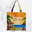 Vector Graphic Clipart Beach House Zipper Grocery Tote Bag View1
