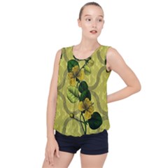 Flower Blossom Bubble Hem Chiffon Tank Top by Sarkoni