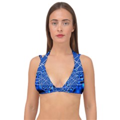 Network Connection Structure Knot Double Strap Halter Bikini Top by Amaryn4rt