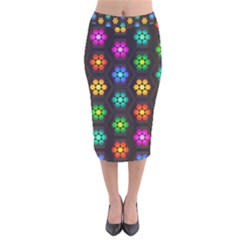Pattern Background Colorful Design Velvet Midi Pencil Skirt by Amaryn4rt