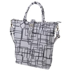 Structure Pattern Network Buckle Top Tote Bag by Amaryn4rt