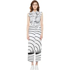 Spiral Eddy Route Symbol Bent Women s Frill Top Chiffon Jumpsuit by Amaryn4rt