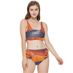 Architecture Art Bright Color Frilly Bikini Set by Amaryn4rt