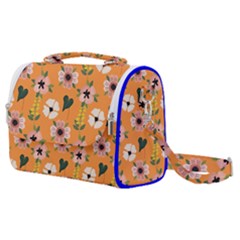Flower Orange Pattern Floral Satchel Shoulder Bag by Dutashop