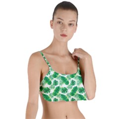 Tropical Leaf Pattern Layered Top Bikini Top  by Dutashop