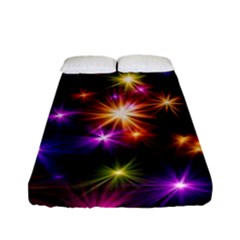 Star Colorful Christmas Abstract Fitted Sheet (full/ Double Size) by Dutashop