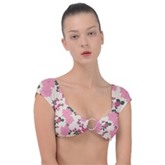 Floral Vintage Flowers Cap Sleeve Ring Bikini Top by Dutashop