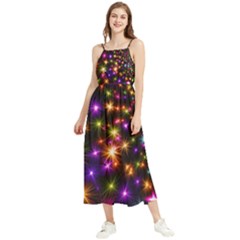 Star Colorful Christmas Abstract Boho Sleeveless Summer Dress by Dutashop