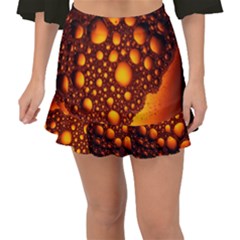 Bubbles Abstract Art Gold Golden Fishtail Mini Chiffon Skirt by Dutashop