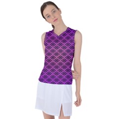 Pattern Texture Geometric Patterns Purple Women s Sleeveless Sports Top by Dutashop
