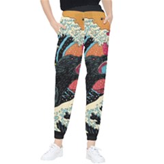 Retro Wave Kaiju Godzilla Japanese Pop Art Style Women s Tapered Pants by Modalart