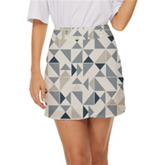 Geometric Triangle Modern Mosaic Mini Front Wrap Skirt by Amaryn4rt