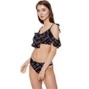 Pattern Abstract Design Art Ruffle Edge Tie Up Bikini Set	 View2