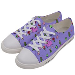 Flower Pink Pig Piggy Seamless Women s Low Top Canvas Sneakers by Ravend