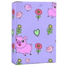 Flower Pink Pig Piggy Seamless Playing Cards Single Design (rectangle) With Custom Box by Ravend