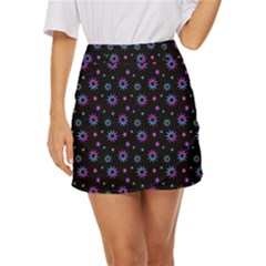 Stars Pattern Art Design Mini Front Wrap Skirt by Ravend