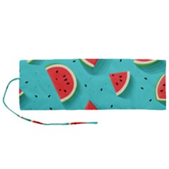 Watermelon Fruit Slice Roll Up Canvas Pencil Holder (m) by Ravend
