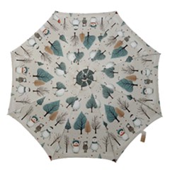 Snowman Snow Christmas Hook Handle Umbrellas (small) by Ravend