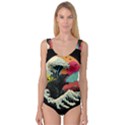 Retro Wave Kaiju Godzilla Japanese Pop Art Style Princess Tank Leotard  View1