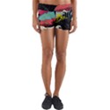 Retro Wave Kaiju Godzilla Japanese Pop Art Style Yoga Shorts View1