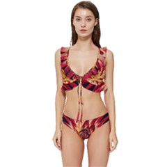Bloom Blossom Close Up Flora Low Cut Ruffle Edge Bikini Set by Amaryn4rt