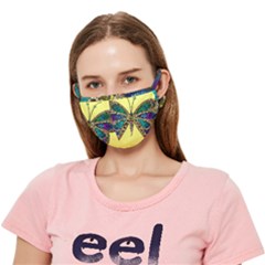 Butterfly Mosaic Yellow Colorful Crease Cloth Face Mask (adult) by Amaryn4rt