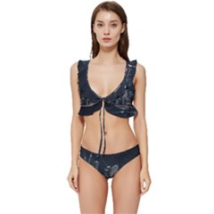 Time Lapse Photo Of City Low Cut Ruffle Edge Bikini Set by Modalart