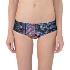 Aerial Photo Of Cityscape At Night Classic Bikini Bottoms by Modalart