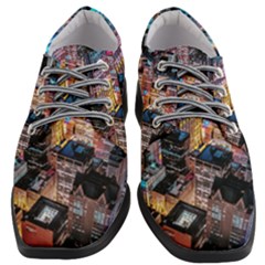 Aerial Photo Of Cityscape At Night Women Heeled Oxford Shoes by Modalart