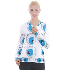 Eyes Comic Cartoon Fun Funny Toon Casual Zip Up Jacket by Ndabl3x