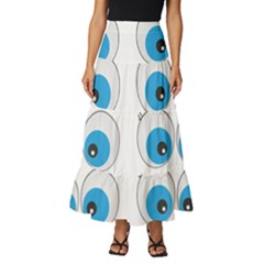 Eyes Comic Cartoon Fun Funny Toon Tiered Ruffle Maxi Skirt by Ndabl3x