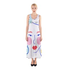 Art Womens Lovers Sleeveless Maxi Dress by Ndabl3x