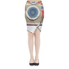 Photo Camera Machine Colorful Art Midi Wrap Pencil Skirt by Ndabl3x