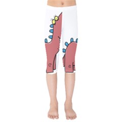 Dinosaur Dragon Drawing Cute Kids  Capri Leggings  by Ndabl3x
