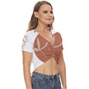 Abstract Pattern Art Drawing Twist Front Crop Top View3