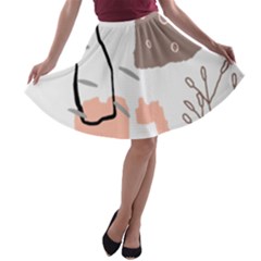 Abstract Art Design Pattern A-line Skater Skirt by Ndabl3x