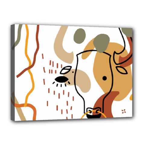 Abstract Bull Art Design Canvas 16  X 12  (stretched) by Ndabl3x