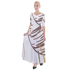 Abstract Hand Vine Lines Drawing Half Sleeves Maxi Dress by Ndabl3x