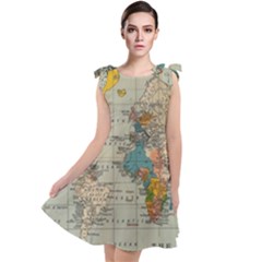 Vintage World Map Tie Up Tunic Dress by Ndabl3x