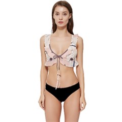 Computer Network Technology Tech Digital Low Cut Ruffle Edge Bikini Top by Grandong