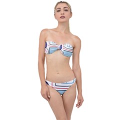 Sketch Line Art Doodles Design Classic Bandeau Bikini Set by Grandong