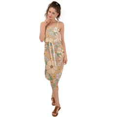 Floral Flowers Bloom Blossom Art Waist Tie Cover Up Chiffon Dress by Grandong